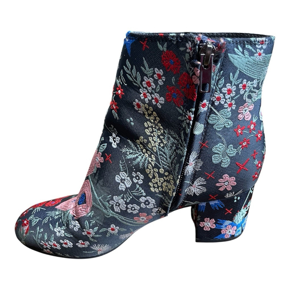 Zigi Soho Nydia Ankle Booties Boots Womens Size 6 Black Multi Floral Side Zipper - Picture 3 of 6